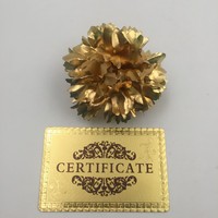 Broche œillet dorée, boutonnière coréenne, fleurs décoratives pour cadeaux de la fête des Mères, décoration intérieure en feuille d'or