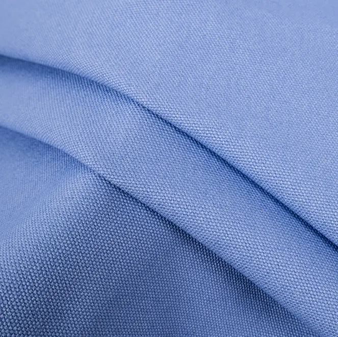 Tela 100% de algodón para uniforme de chef, lona egipcia, diseño de ropa de trabajo azul, venta al por mayor de fábrica