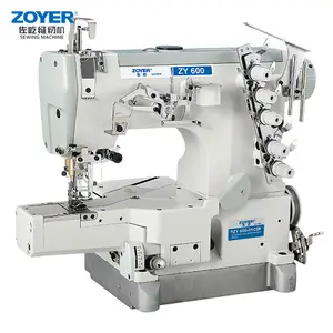 Máquina de coser industrial de enclavamiento de cama plana con cilindro Zoyer Pegasus, máquina de coser electrónica de alimentación superior e inferior, 50