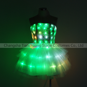 LED rendimiento Falda Corta, <span class=keywords><strong>DJ</strong></span> Enciende para arriba el vestido de niña - Product Image 3