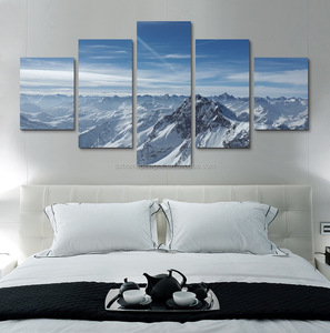 5 pièces Snow Mountains toile <span class=keywords><strong>peinture</strong></span> murale Art pour <span class=keywords><strong>chambre</strong></span> d'hôtel - Product Image 2