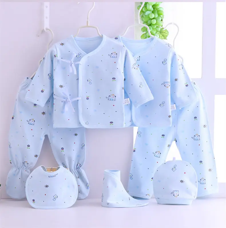 Low prices Newborn baby clothes gift box 100% cotton 0-3 Months 7pcs summer baby gowns