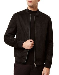 Custom High Quality <strong>Man</strong> Black Varsity <strong>Jacket</strong> <strong>Suede</strong> Bomber <strong>Jacket</strong> Wholesale - Product Image 2
