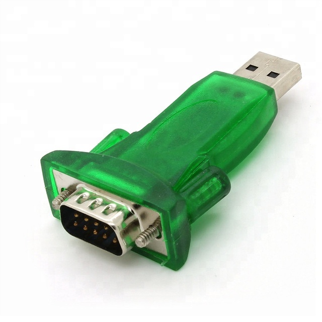 Transparent Green USB 2.0 to Serial RS232 DB9 9Pin Adapter for Windows ,GPS