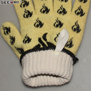 Gants résistants à la chaleur en aramide, revêtement en silicone jaune, design à boucle, doublure en coton antidérapante, <span class=keywords><strong>marque</strong></span> Seeway, pour travaux industriels, grillades - Product Image 3