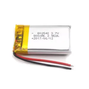 גבוהה קיבולת lipo סוללה 802540 3.7 v 800 mah ליתיום סוללה 3.7 v