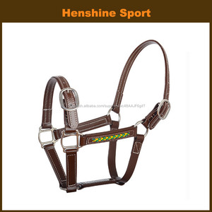 Hebilla de bronce <span class=keywords><strong>caballo</strong></span> frenillo halter del grano del cuero Genuino - Product Image 1