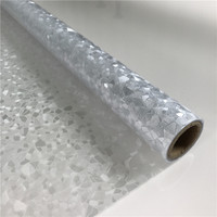 L022 3D Laser 0,3mm Dekorative Abziehbare Tönungsfolie Mattierte Statische Haftfolie Selbstklebende Vinyl-Fensterfolie für Dekorative Glasverglasung
