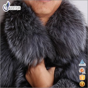 ALICEFUR <span class=keywords><strong>uomo</strong></span> di Alta qualità del cappotto del rivestimento di medio <span class=keywords><strong>lungo</strong></span> naturale volpe d'argento cappotto di pelliccia per gli uomini - Product Image 6