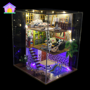 Meubles miniatures légers en gros <span class=keywords><strong>Maison</strong></span> <span class=keywords><strong>de</strong></span> poupée DIY Table miniature <span class=keywords><strong>Maison</strong></span> <span class=keywords><strong>de</strong></span> poupée à trois étages Modèle <span class=keywords><strong>de</strong></span> <span class=keywords><strong>maison</strong></span> ouverte <span class=keywords><strong>avec</strong></span> <span class=keywords><strong>piscine</strong></span> - Product Image 3