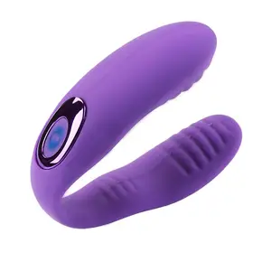 top selling high quality silicone U shape vibrator rechargeable couple vibrator for pussy