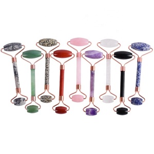 Rouleau de massage facial en pierre précieuse naturelle, améthyste, jade, quartz, violet, pour le visage, m - Product Image 2