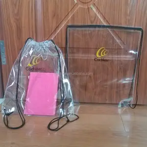 Özelleştirilmiş İpli spor çantası/şeffaf pvc İpli çanta/İpli spor çanta