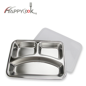 高品質ステンレスディナープレート料理セット経済的な病院食品スナック提供トレイキャンプ用MOQ 100個入り - Product Image 4