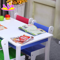 Nouvel Ensemble Table et Chaises en Bois pour Enfants de Maternelle, Le Plus Vendu, avec 1 Table et 4 Chaises W08G240