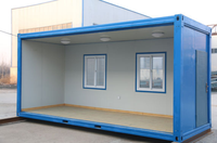 Bureau de conteneur maritime en laine de roche sur mesure, 20 ou 40 pieds, avec maisons en briques ou en bois, maison préfabriquée modulaire en conteneur pour la vente