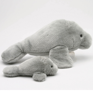 Peluche de Manatí con Cría, Juguete de Peluche Personalizado, Muñeco de Vaca Marina Gris - Product Image 1