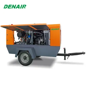 10 bar 150 psi parafuso compressor de ar portátil, diesel