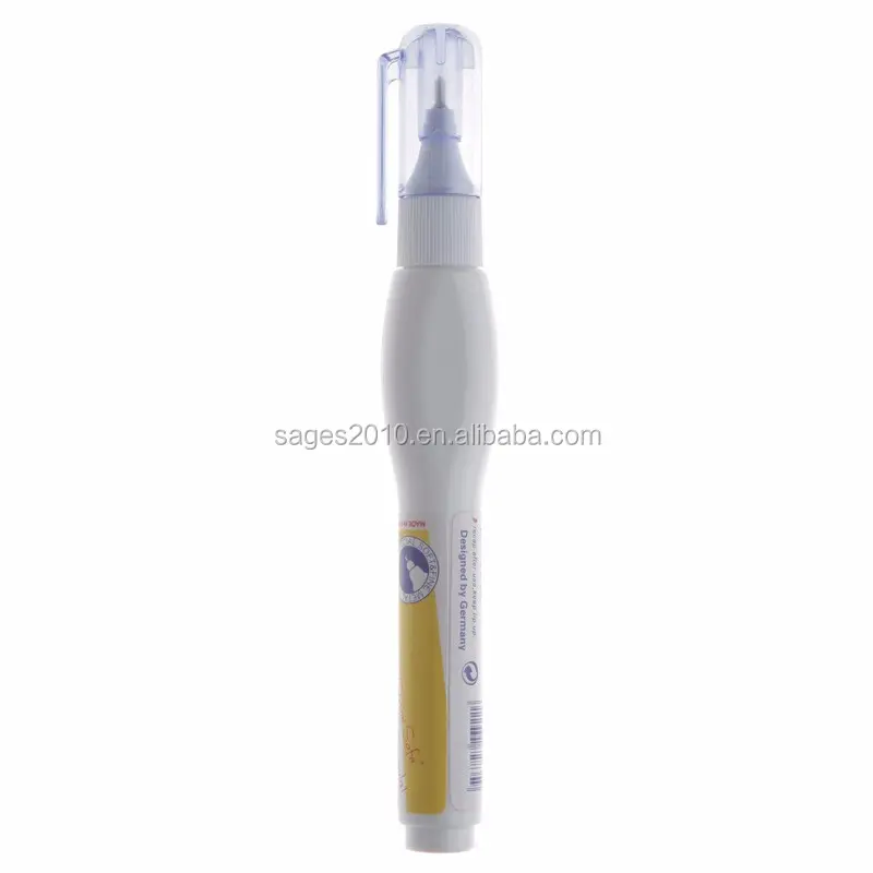 China Wholesale high quality 8ML white colored correction fluid with Metal Tip