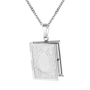 <span class=keywords><strong>Collana</strong></span> con Ciondolo a Forma <span class=keywords><strong>di</strong></span> Libro Fotografico Islamico Allah, Gioiello Commemorativo per Uomo e Donna, Regalo Emozionale - Product Image 2