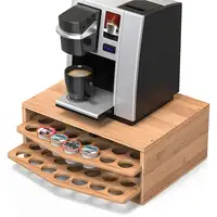 2-tier Bamboo Coffee Pod Holder Storage Organizer mit Drawer