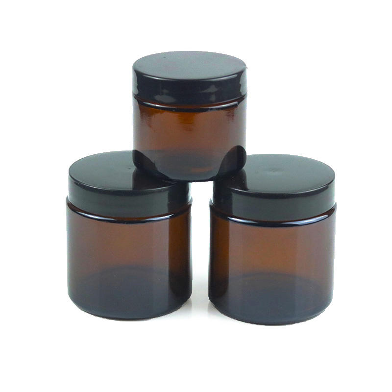 Pot ambre + couvercle noir