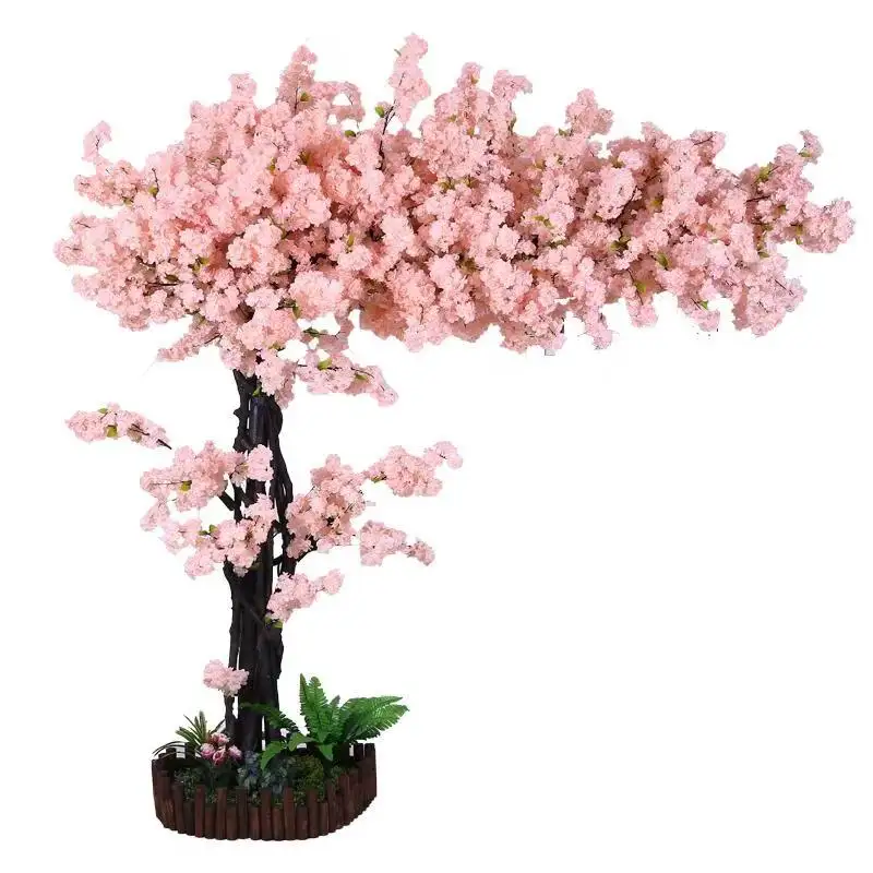 מקורה משי פרח עצים מלאכותי משי מיני סאקורה פריחת דובדבן עץ למכירה
