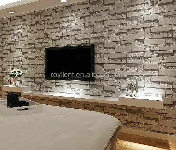 Royllent interior stone 3d name wallpaper image decorative pvc wallpapers