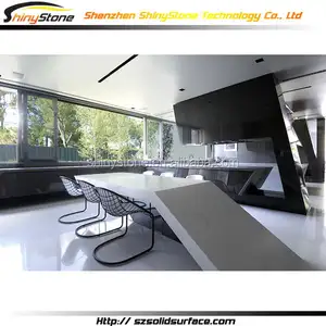 moderno lussuoso superficie acrilica solida casa tavolo della sala da pranzo per 6 posti