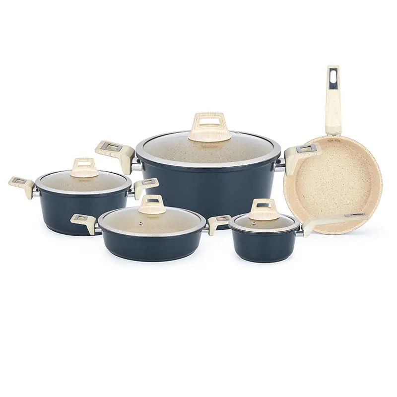 professional cookware ceramic forged non stick cookware sets with color box for home/kitchen