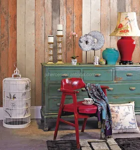 Papel pintado decorativo de vinilo con efecto madera vieja para restaurante - Product Image 1