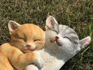 Handwerk Harz Statue Tier Poly resin Katze Figur Hausgarten Dekoration für Auto Armaturen brett Home Duft Birne - Product Image 4