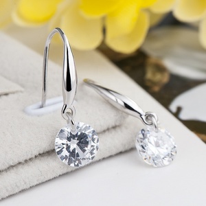 KL02 Trendy 925 Sterling <strong>Silver</strong> Drop <strong>Earring</strong> Fashion Cubic Zirconia <strong>Dangle</strong> Drop <strong>Earrings</strong> for Woman Daily Wear Accessories - Product Image 3