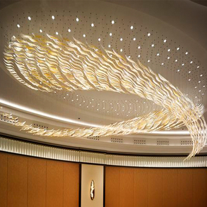 Nhà Hàng Ánh Thủy Tinh Đèn Chùm Tùy Chỉnh Mặt Dây Chuyền Chiếu Sáng Lịch Thi Đấu Cho Tiền Sảnh Khách Sạn Foyer Trang Trí - Product Image 3