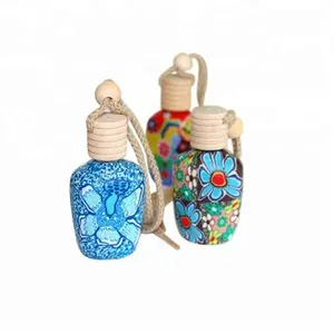Customized soft ceramic glass bottle air refresh hanging car perfume bottle