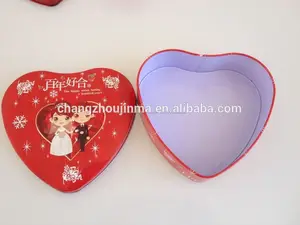 personalizar la forma del corazón de san valentín de regalo de color rojo caja de la lata para los proveedores