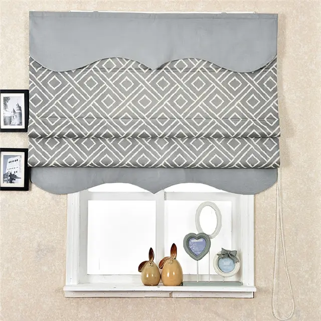 Rideaux de fenêtre stores romains chauds 100% tissu occultant fenêtre française stores romains, autre motif Horizontal pour salon