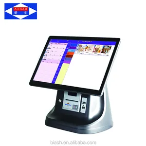 fastfood shop 15.6 inch all in one capacitive touch screen pos system 58mm printer