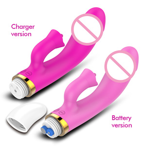 NEZEND 2 Trong 1 Silicone Nữ Đồ Chơi Tình Dục Clit Phụ Nữ Âm Đạo Âm Đạo Thỏ Rung Liếm Vibrator Massager Dildo - Product Image 6