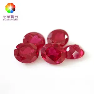 Corindón sintético translúcido de la zona de piedras preciosas de rubí opaco ruby