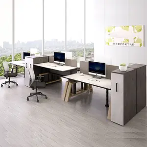 Bureau de luxe à pied en L, meuble de bureau, à hauteur réglable, bureau
