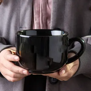 Nhà Máy Cung Cấp Hot Bán Màu Đen Xương Gốm Sứ Trung Quốc Trà/Sữa/Cà Phê/Espresso Mug Cup