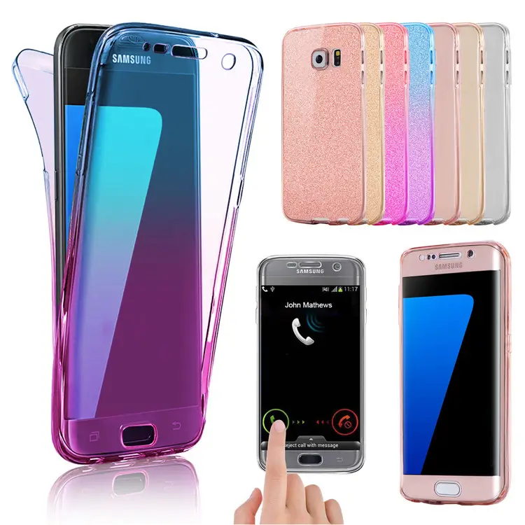 JESOY Cover Case Ultra Thin Slim 360 TPU Gel Skin Pouch for Samsung Galaxy S8 S6 Edge
