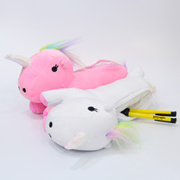 Étui à crayons licorne arc-en-ciel Kawaii, sac à crayons en peluche de dessin animé chat, boîte à crayons, trousse à crayons, fournitures scolaires, fournitures d'outils, jouet cadeau
