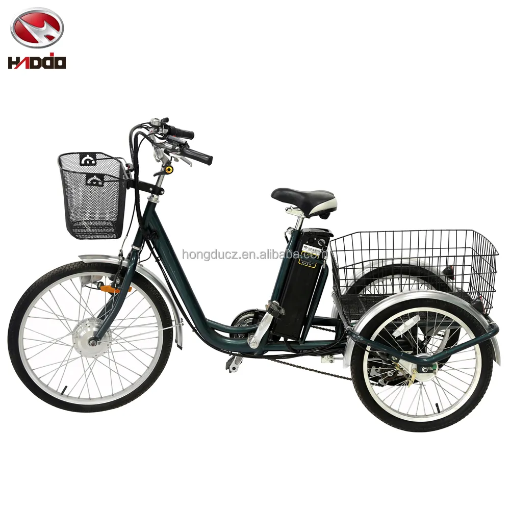 Venda por atacado barato 250w grande triciclo elétrico 3 roda bicicleta bateria de lítio scooter veículo adulto