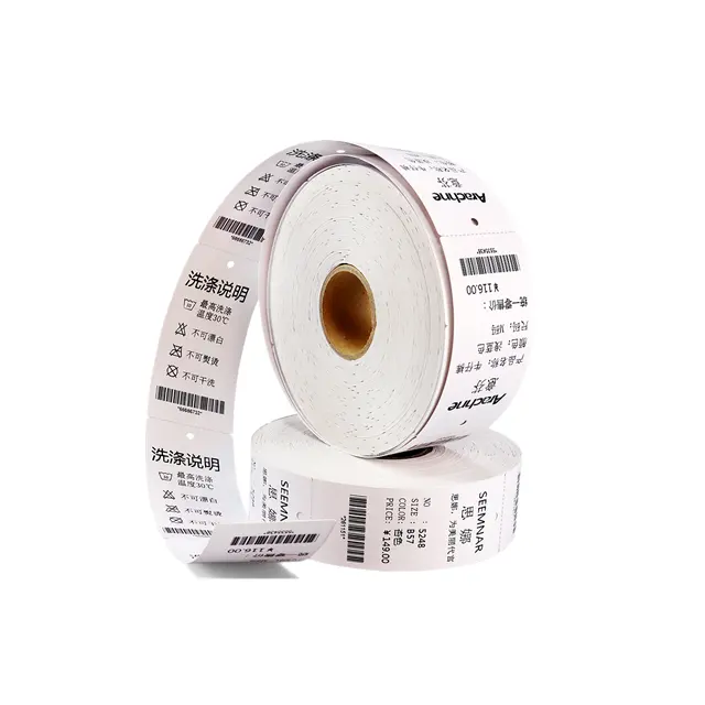 Jetland Clothing Blank Tag Barcode Price Tag Printing Label 40-45*80-100 Round / Right Angle