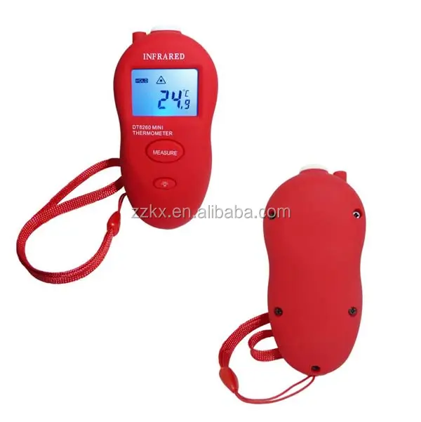 Mini termômetro ir portátil, com display lcd digital, infravermelho, laser, termômetro dt8260