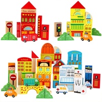 Jouets éducatifs, blocs de construction, jouets éducatifs, ville, circulation, blocs de construction en bois pour enfants
