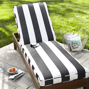Striped Chaise Lounge Cushion View larger image Waterproof Outdoor sun lounge cushion