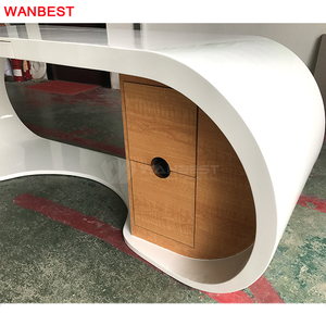 Hot bán văn phòng bàn trắng rắn bề mặt đá Máy tính bảng thiết kế với ngăn kéo hiện đại bàn điều hành - Product Image 6